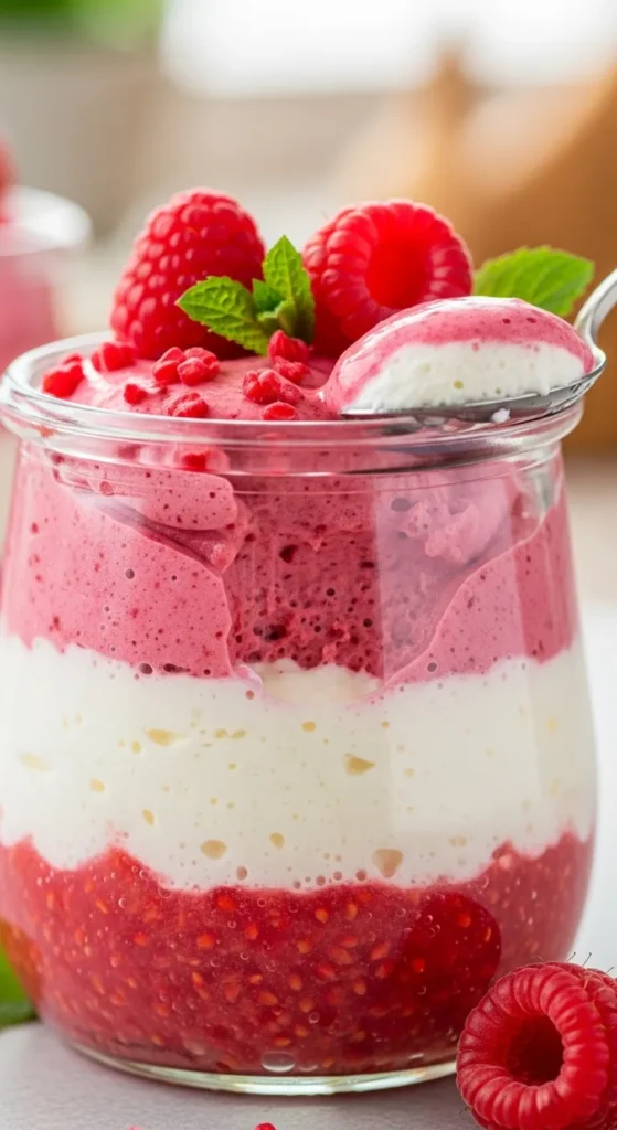 No-Bake Raspberry & Cream Mousse