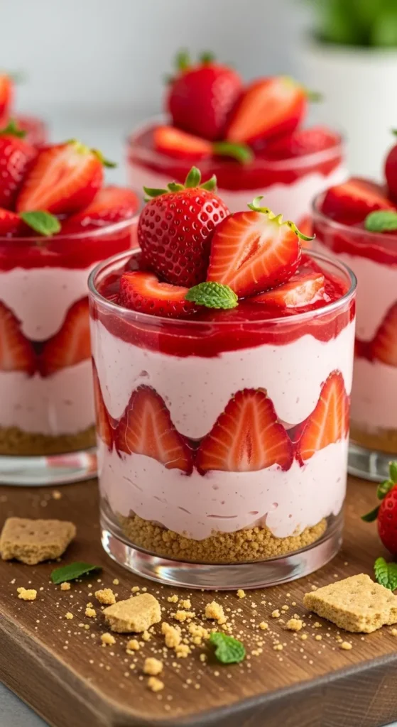 No-Bake Strawberry Cheesecake Cups