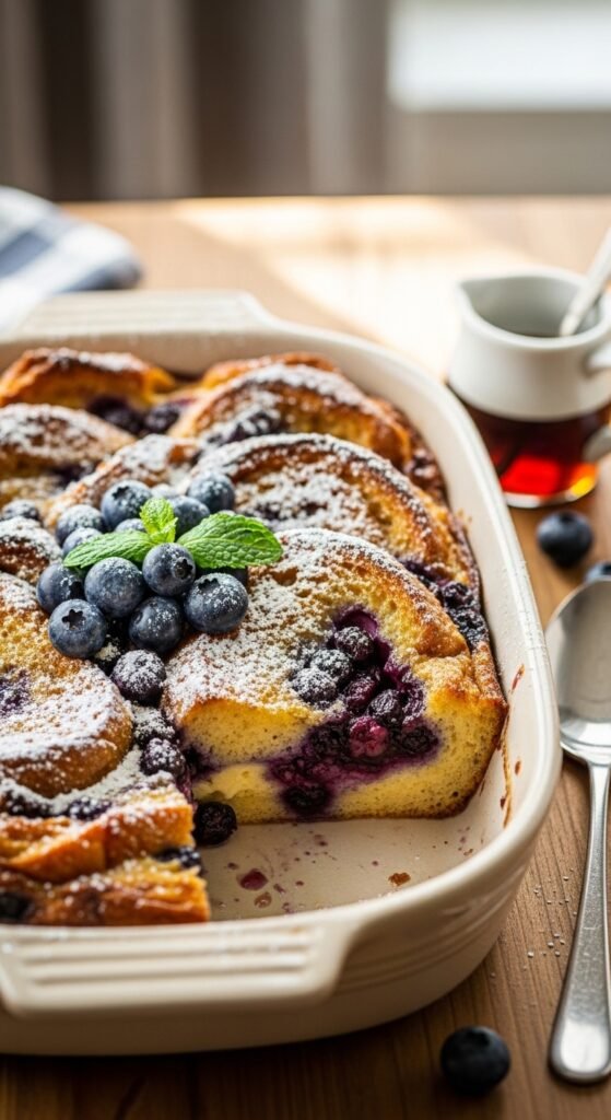 Overnight Blueberry French Toast Casserole