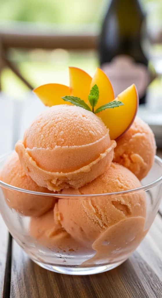 Peach & Prosecco Sorbet