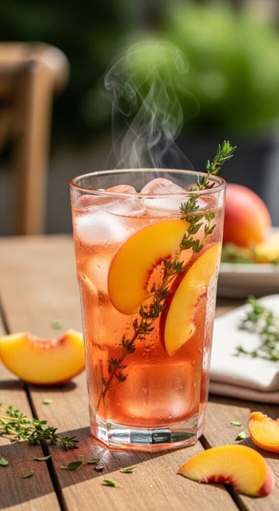 Peach & Thyme Iced White Tea