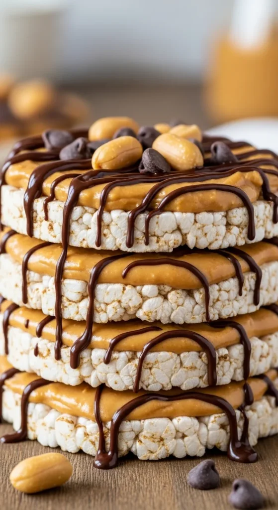 Peanut Butter Chocolate Rice Cakes