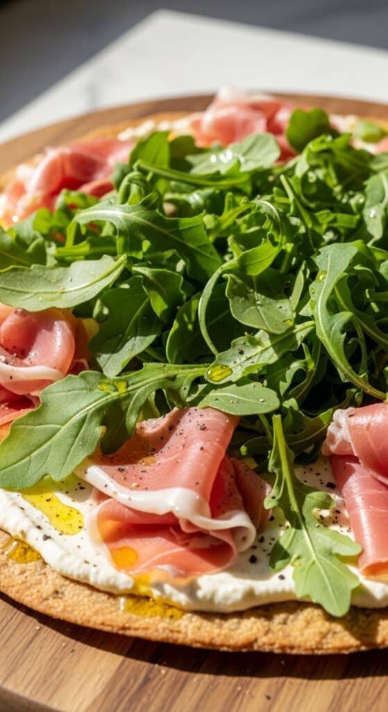 Prosciutto and Arugula No-Bake Flatbreads