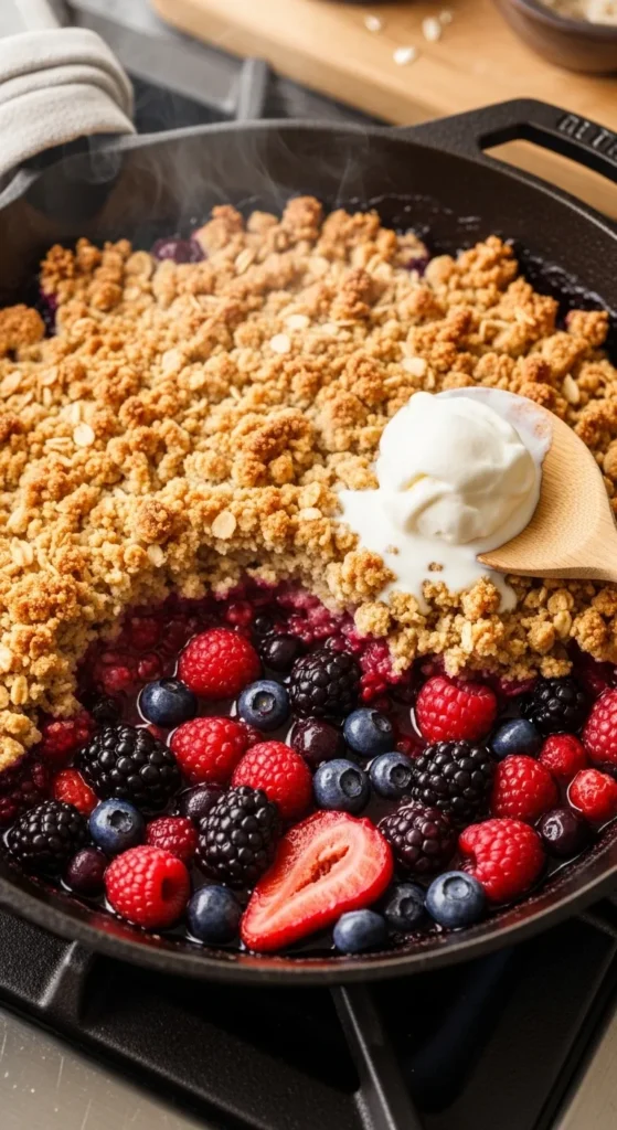 Quick Berry Crumble (Stovetop Hack)