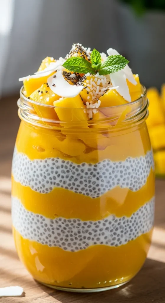 Quick Mango Coconut Chia Pudding