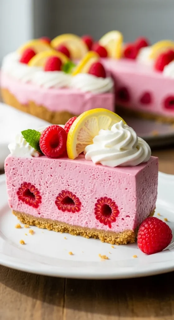 Raspberry Lemonade Icebox Pie