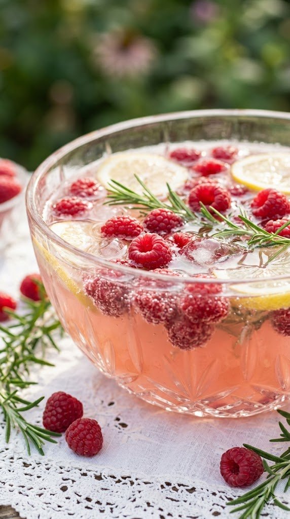 Raspberry-Rosemary Lemonade Punch