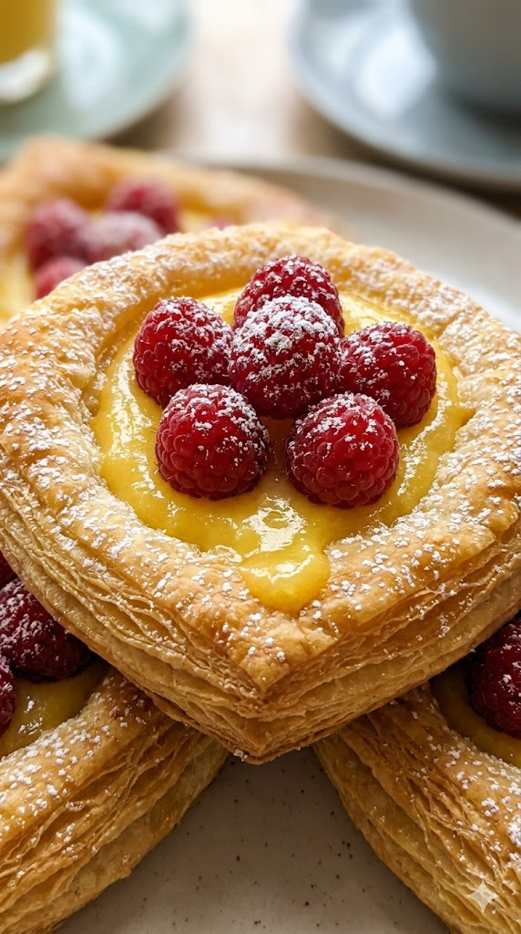 Raspberry and Lemon Curd Danishes