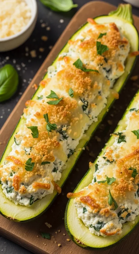 Ricotta-Stuffed Zucchini Boats