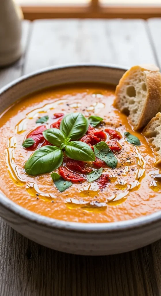 Roasted Red Pepper & Basil Soup