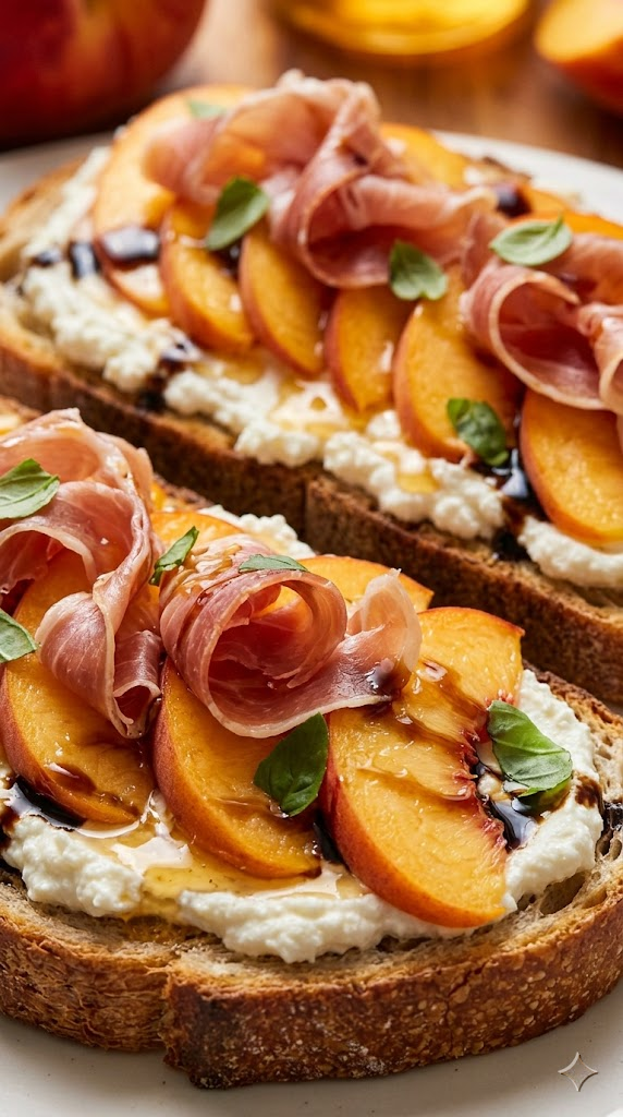 Savory Peach & Prosciutto Toast