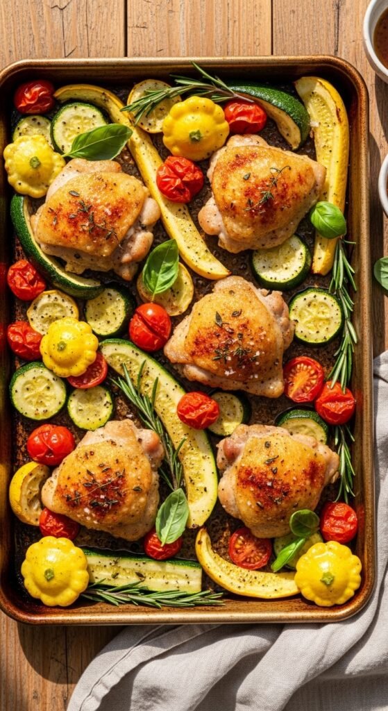 Sheet Pan Chicken & Summer Squash