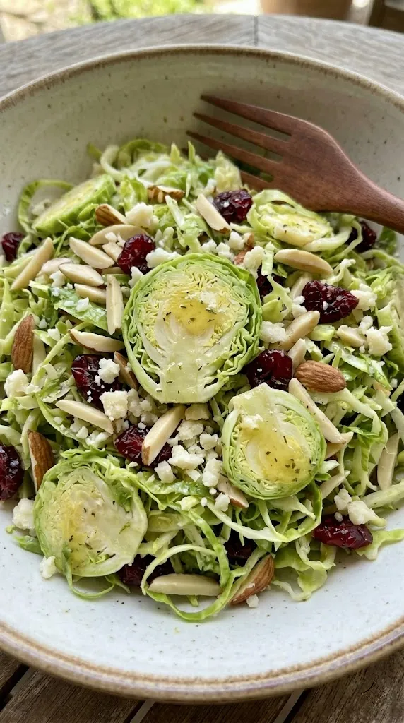 Simple & Elegant Shaved Brussels Sprouts Salad with Lemon Vinaigrette