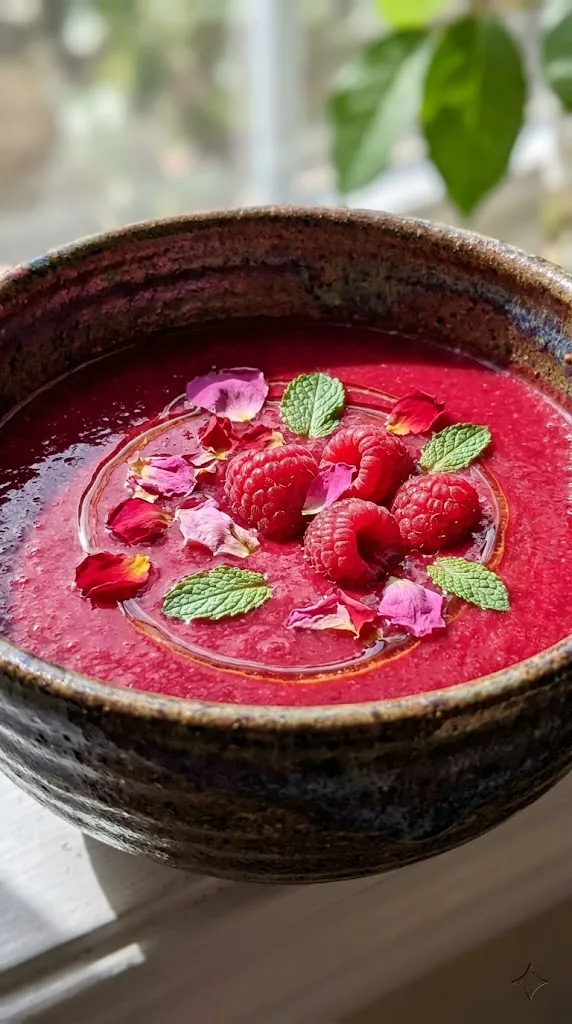Simple, Seedless Raspberry-Rosewater Gazpacho