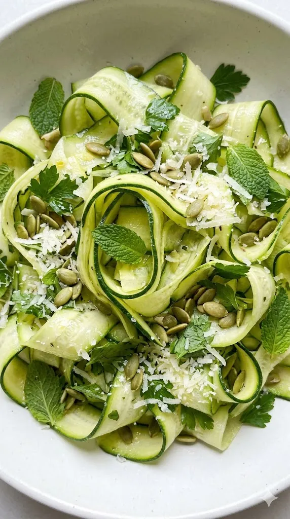 Simple Shaved Zucchini and Cucumber Salad