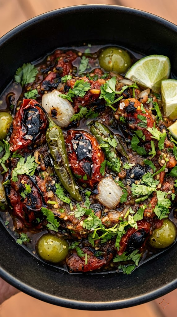 Smoky Charred Garden Veggie Salsa