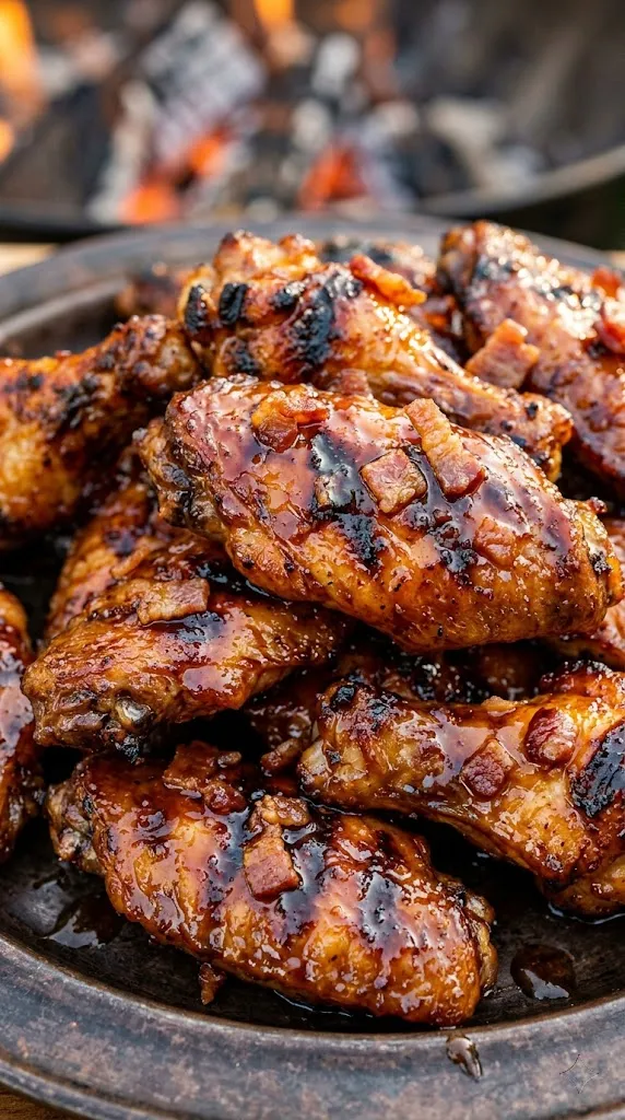 Smoky Maple-Bacon Grilled Chicken Wings