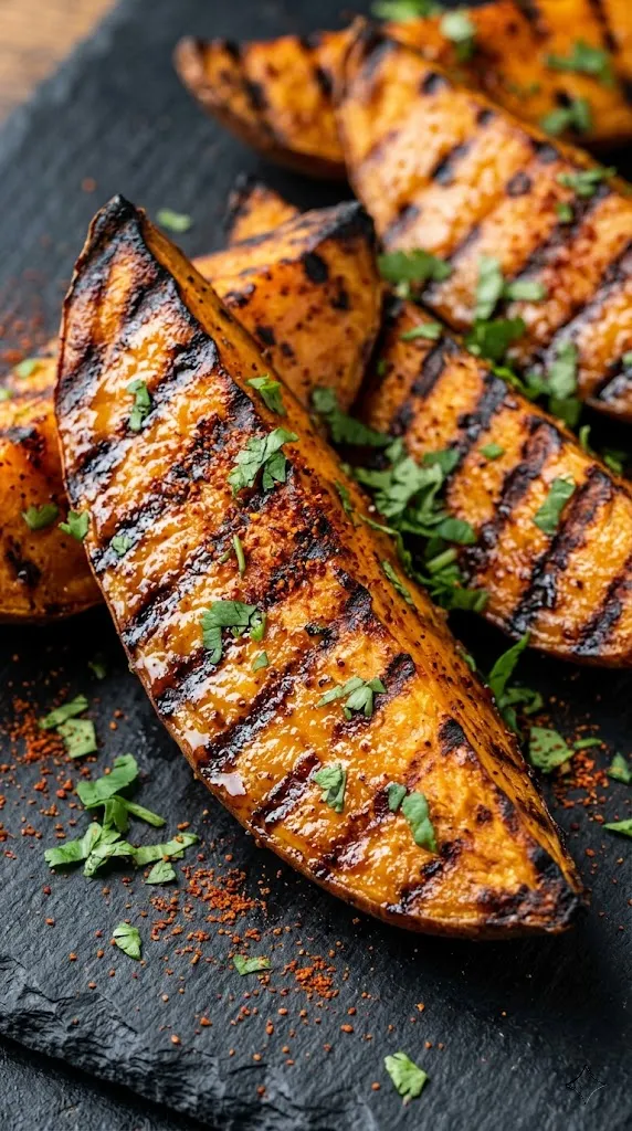Smoky Maple Grilled Sweet Potato Wedges