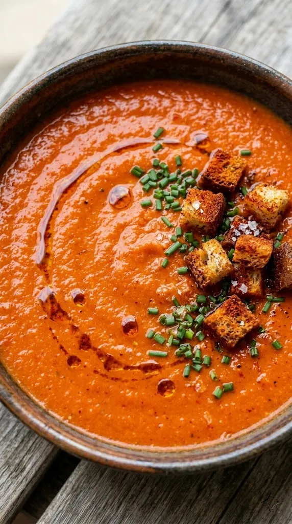 Smoky Roasted Red Pepper Gazpacho