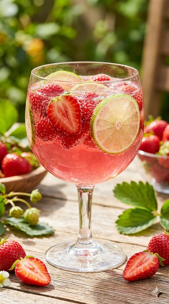 Sparking Strawberry-Lime Sipper