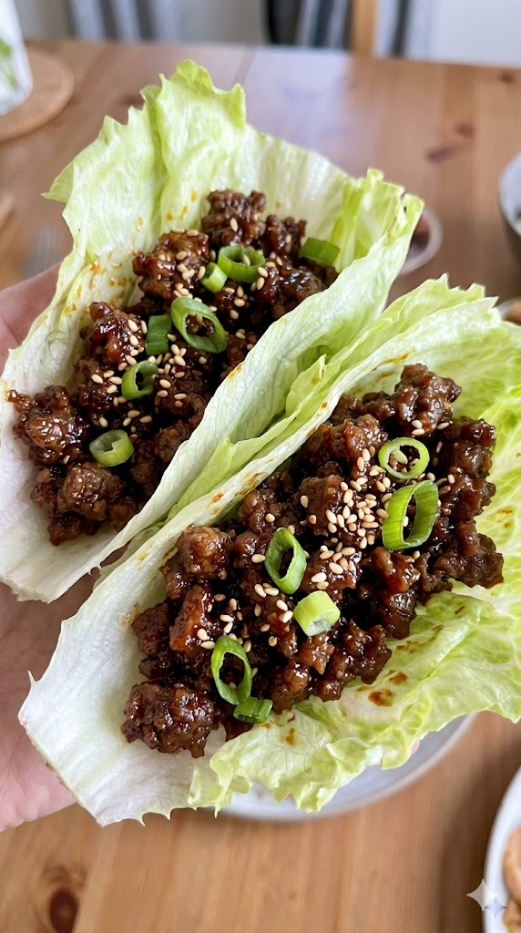 Speedy Spicy Korean Beef Lettuce Wraps