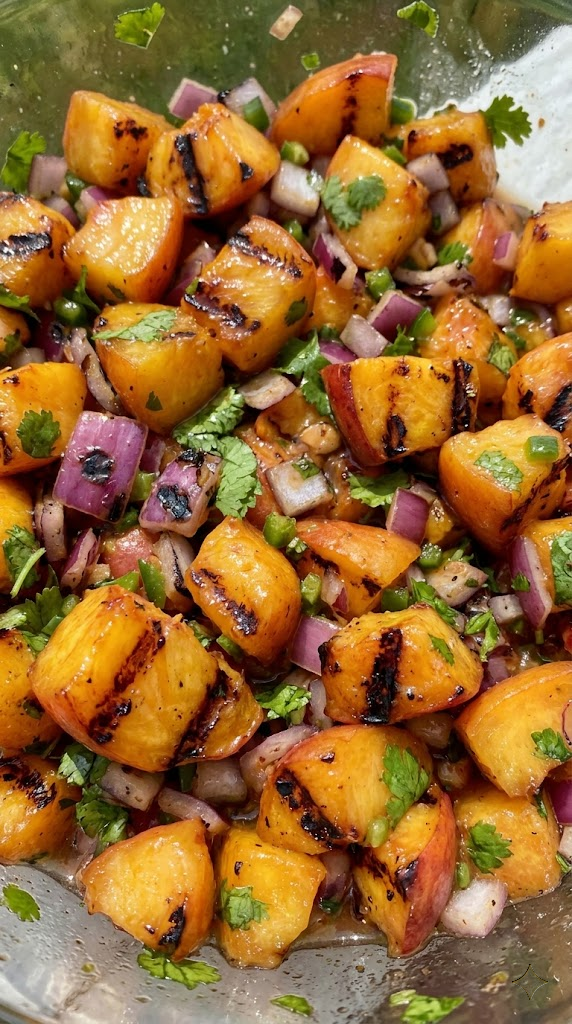 Spicy Grilled Peach and Red Onion Salsa