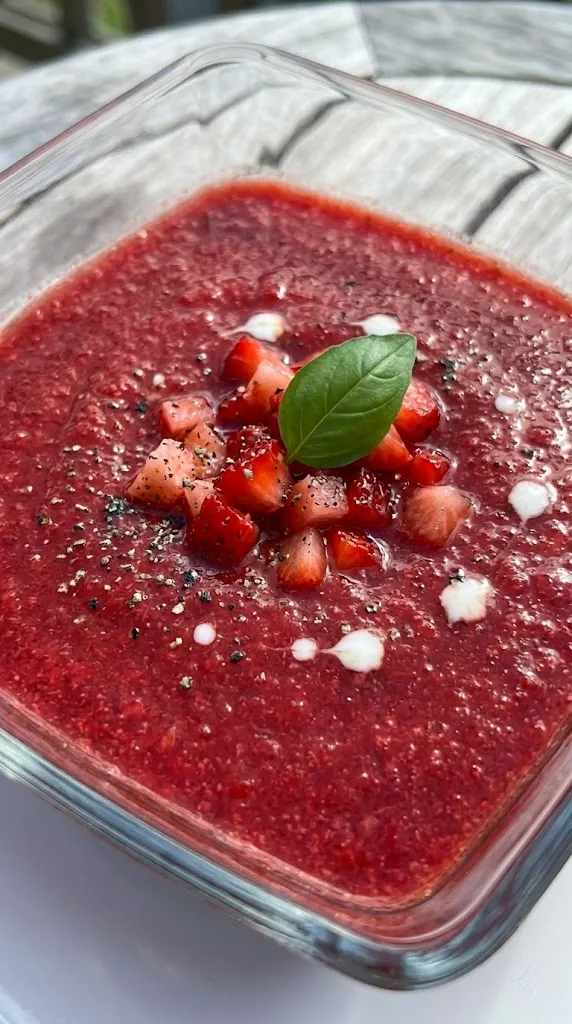 Spicy Strawberry and Basil Gazpacho