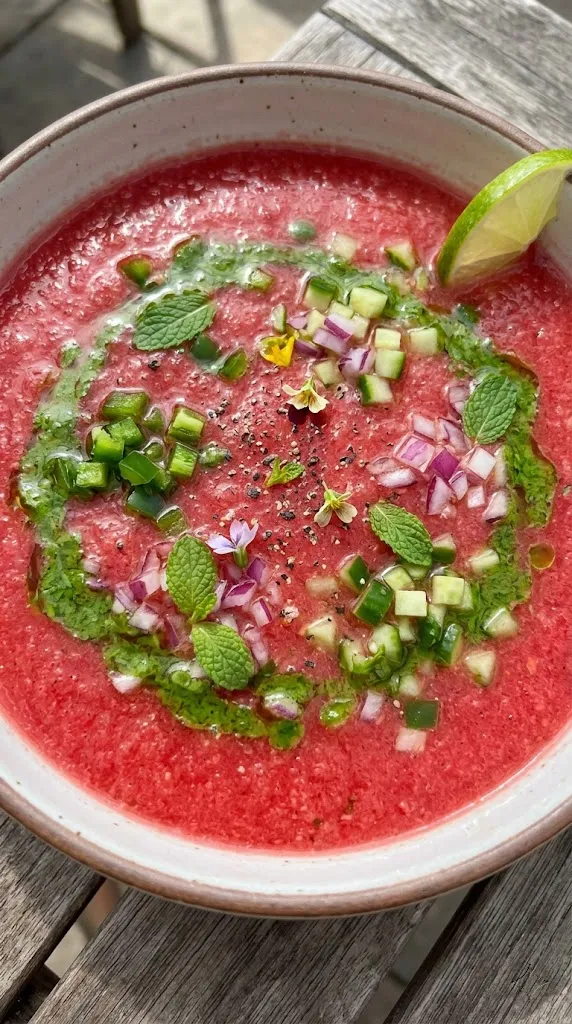 Spicy Watermelon-Lime Gazpacho