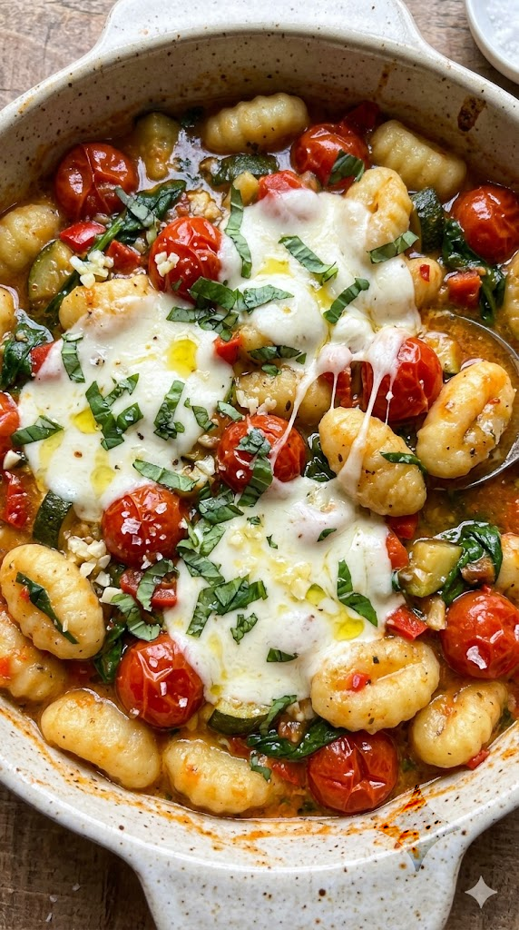 Summer Gnocchi with Tomatoes and Fresh Mozzarella