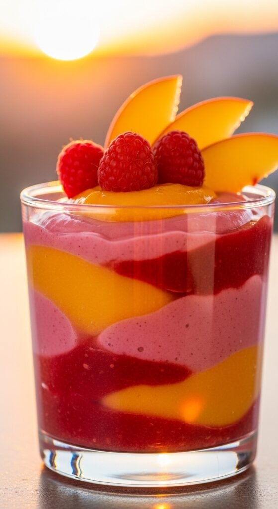 Sunset Peach & Raspberry Swirl