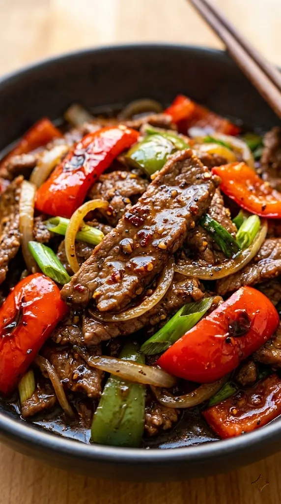 Szechuan Beef & Red Pepper Stir-Fry
