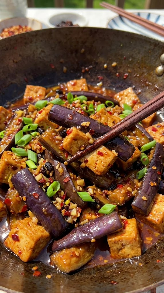 Szechuan Stir-Fried Eggplant and Tofu (Yu Xiang Qie Zi)