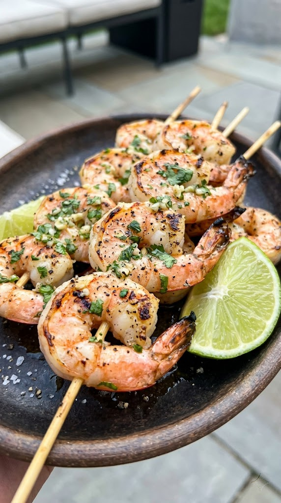 Tequila Lime Shrimp Skewers