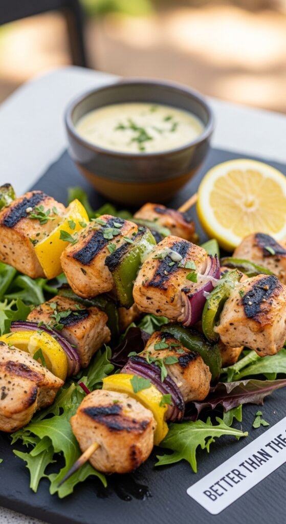 The Better Than The Grill Lemon Herb Chicken Skewers