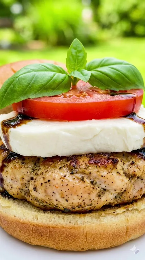 The Fresh Basil & Mozzarella Caprese Burger