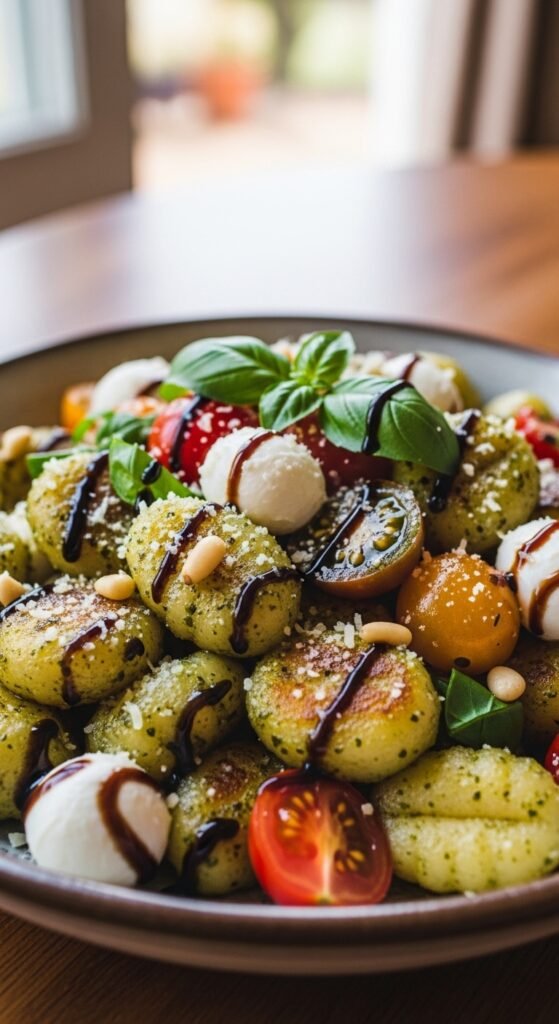 The Lazy Sunday Caprese Pesto Gnocchi
