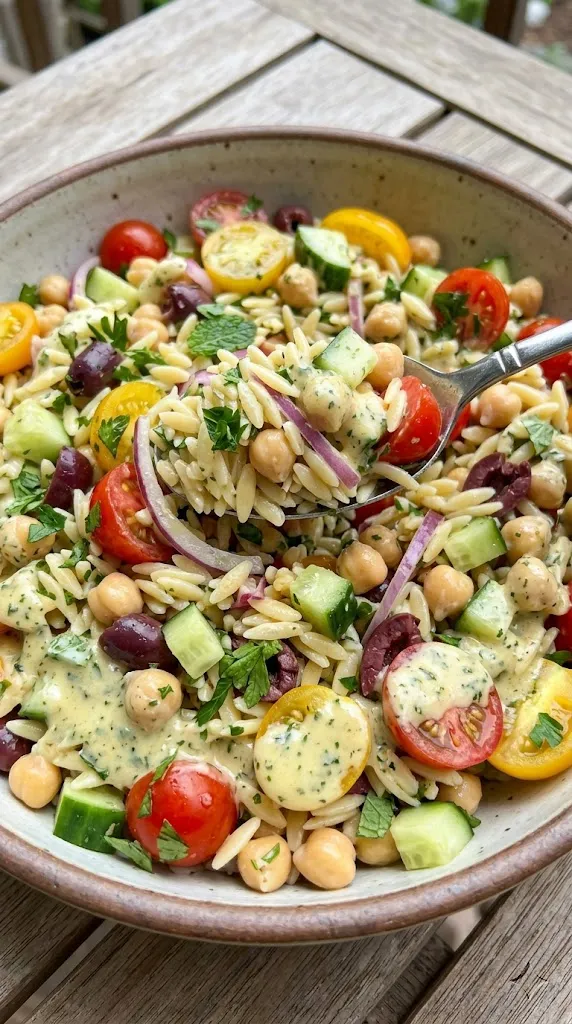 The Mediterranean Chickpea & Orzo Blender Salad