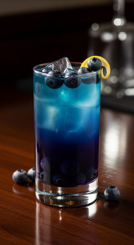 The Midnight Ocean Blueberry Mocktail