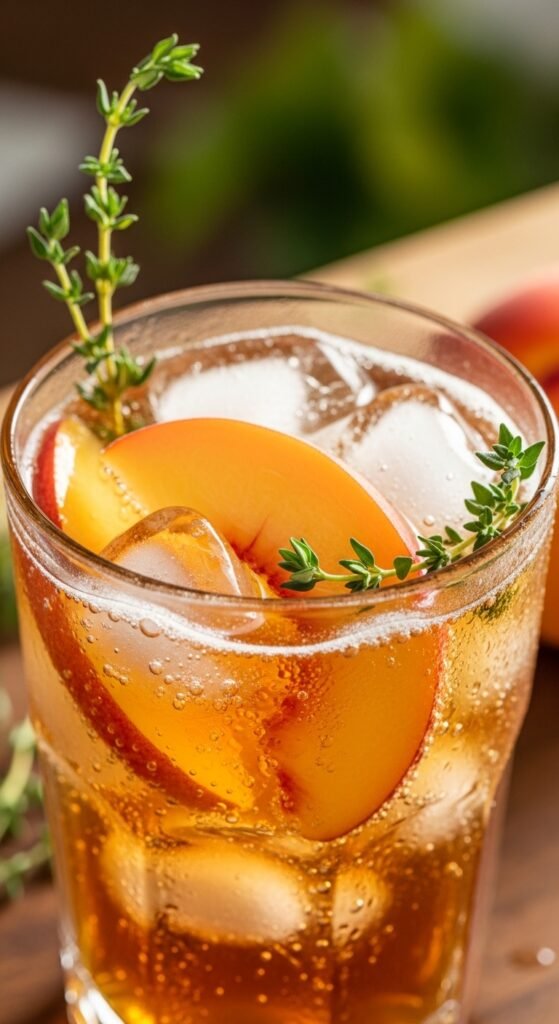 The Sparkling Peach & Thyme Iced Tea
