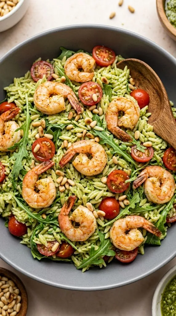 The Spicy Shrimp & Pesto Orzo Power Salad