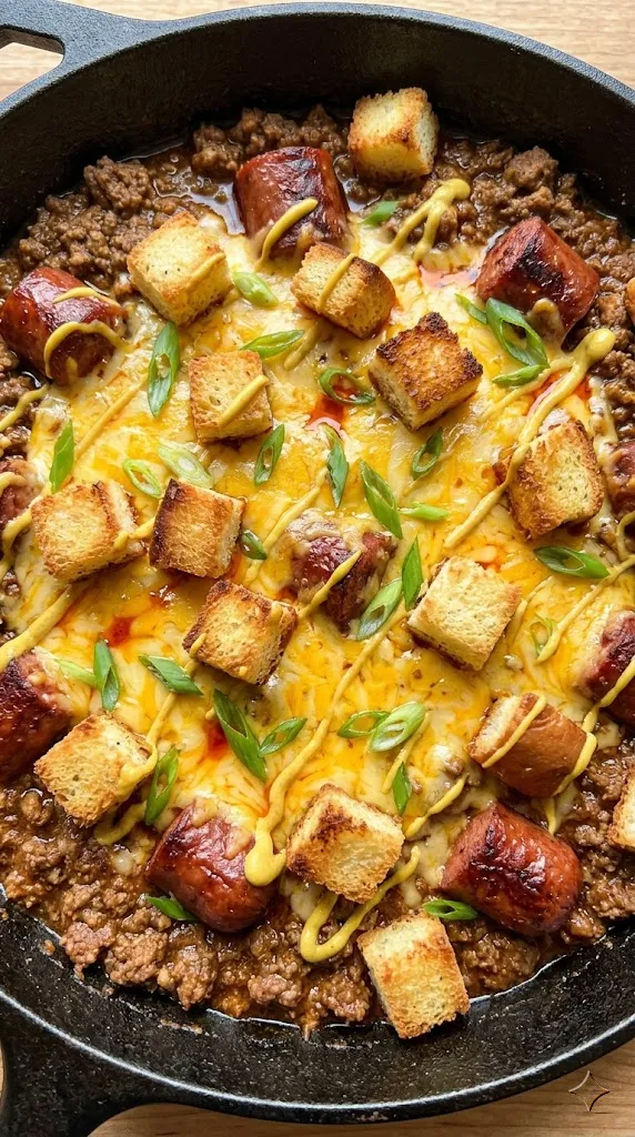 Ultimate Chili Cheese Dog Skillet
