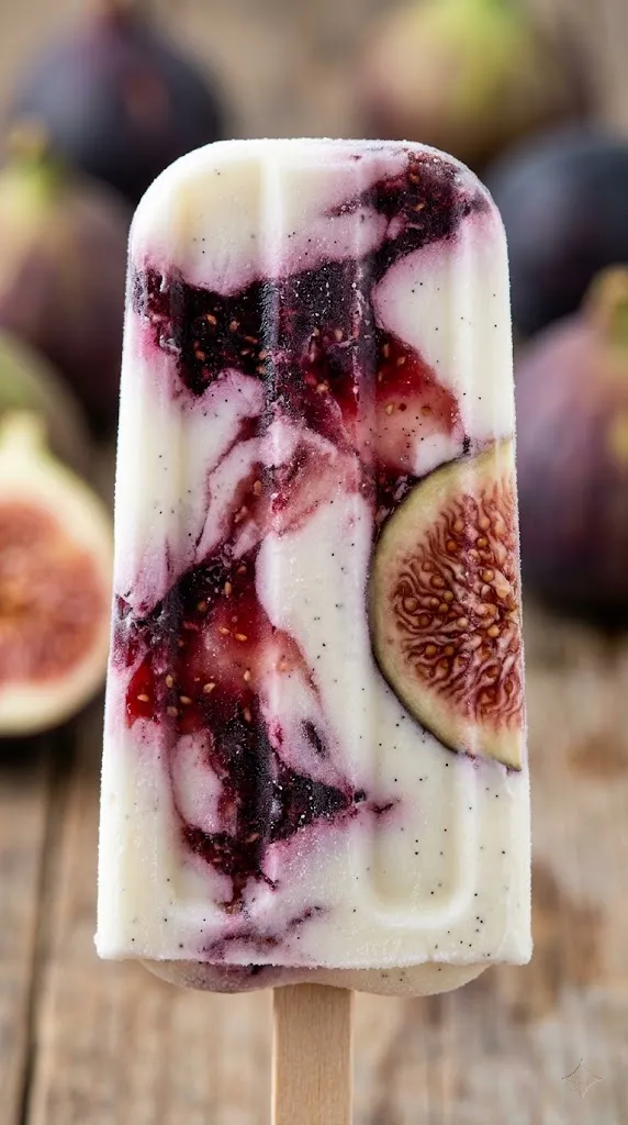 Vanilla Bean & Fig Swirl Yogurt Popsicles