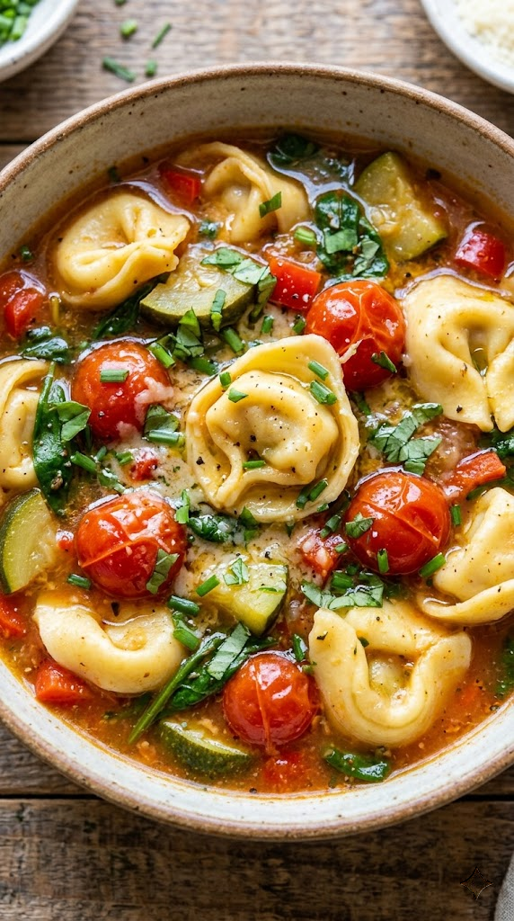 Vegetarian Slow Cooker Tortellini Soup