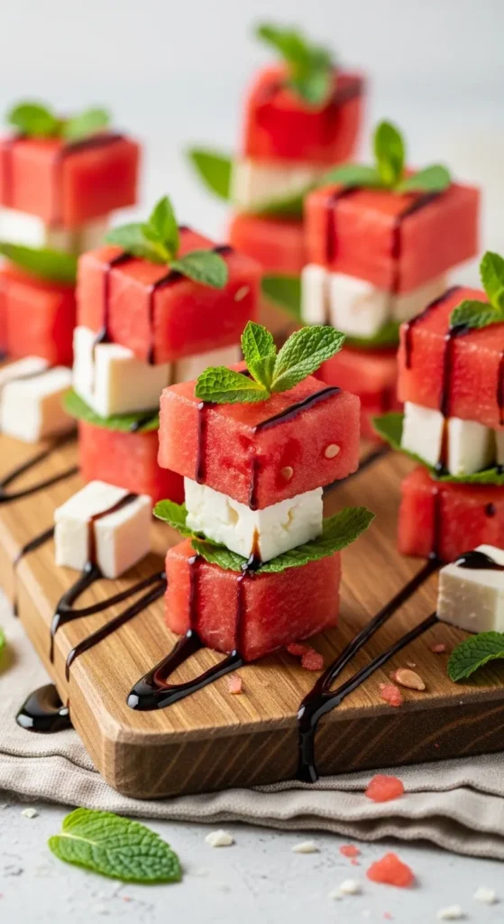 Watermelon Feta Mint Cups
