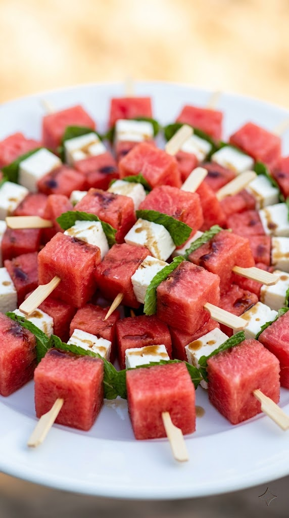 Watermelon feta Mint Skewers