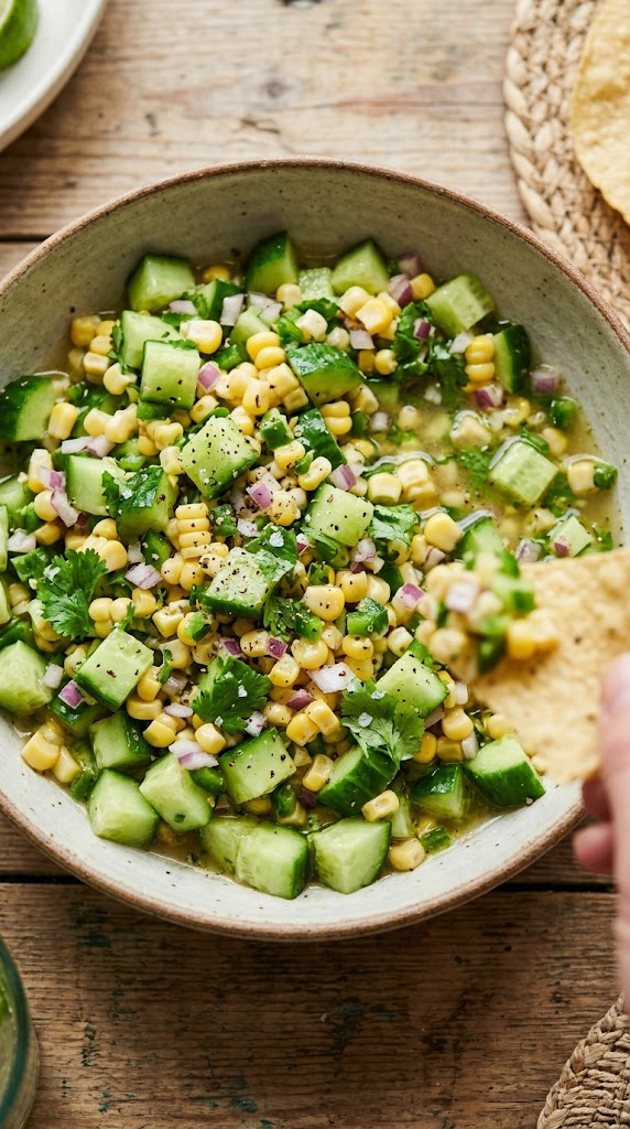 Zesty Cucumber and Corn Salsa