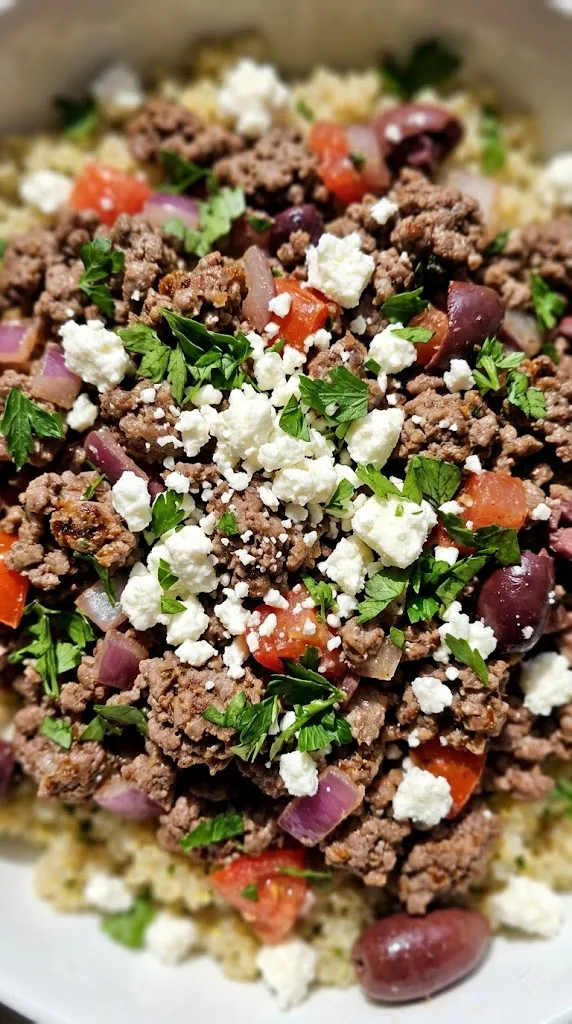 Zesty Mediterranean Beef & Feta Bowl