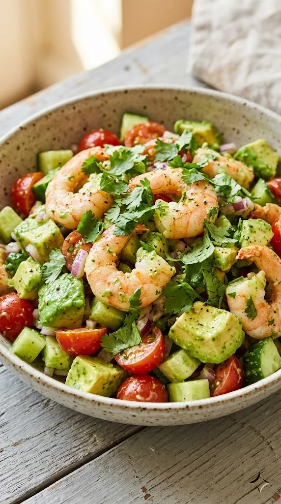 Zesty Shrimp & Avocado Salad with Creamy Cilantro Dressing