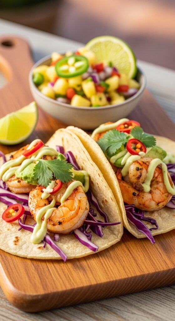 Zesty Shrimp Tacos with Pineapple Salsa
