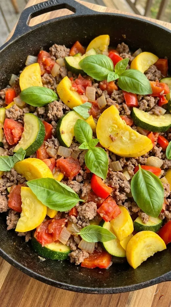 Zesty Summer Squash Beef Skillet